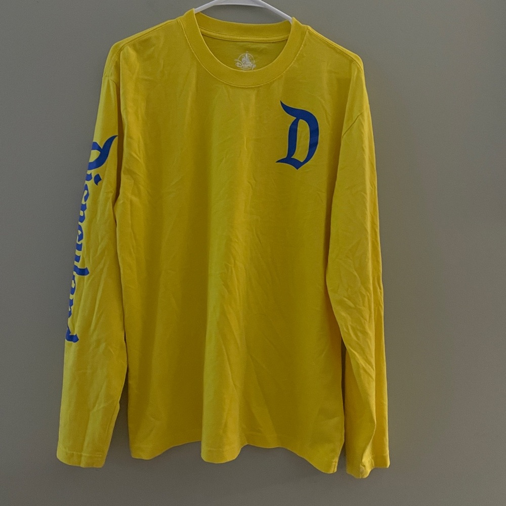 Disneyland Resort Long Sleeve Spirit Jersey TShirt Adult Unisex Size L Yellow